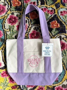Trader Joe's Mini Tote – Pastel Lilac Purple Limited Edition